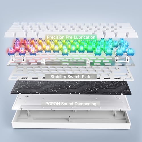 MCHOSE Ace 60 PRO Gaming Keyboard 60 Percent, Hall Effect Keyboard Wired, Magnetic Switch Keyboards Rapid Trigger, 8K Polling Rate, Adjustable Actuation Point, RGB Lighting, HotSwap, White - color: 60Pro-White TTC Uranus Switch