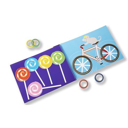 Melissa & Doug Tape Activity Book for Kids with 4 Easy-Tear Tape Rolls (Blue, Green, Red, Yellow) & 20 Reusable Scenes on Spiral-Bound Sheets, Road Travel Toys for Kids Ages 4+, 0.45 inch (Pack of 2) - size: 0.45 inch (Pack of 2)