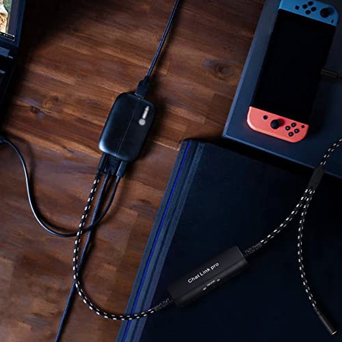 HD60 S+ Chat Link Pro Cable for Elgato 4K S, 4K X, HD60 X Capture Card | Chat Adapter with in-line Isolator Compatible with Nintendo Switch, Xbox One, PS4 and PS5, 6.6ft Long - color: Black with Isolator