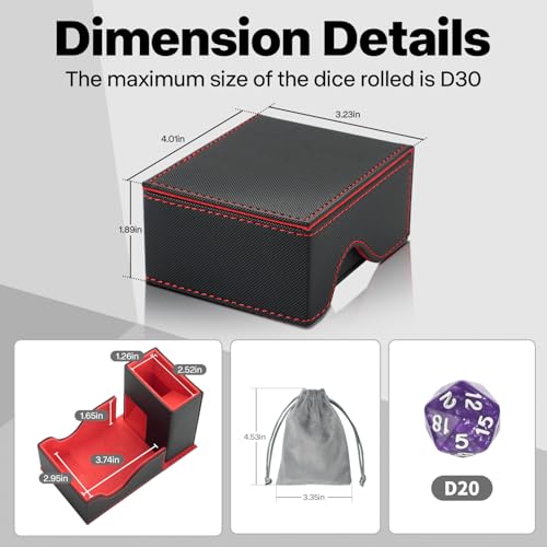 Dice Tower and Tray,Foldable Portable Dice Rolling Tower,Dice Roller Accessory for Dungeons and Dragons,Classic Board Games,RPG Games, and Tabletop Games White/Purple - color: White/Purple(Purple Dragon)
