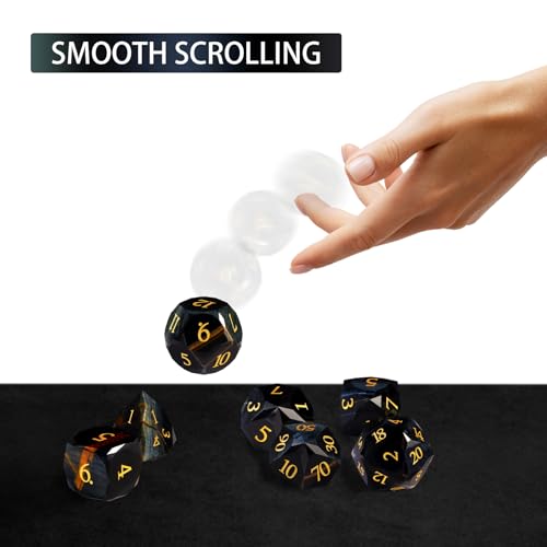 Unique Gemstone Dice Set 7PCS, Handmade Natural Stone Polyhedral DND Dice with Premium Gift Case for Board Game Lovers Birthday Gift - color: Zs-lh