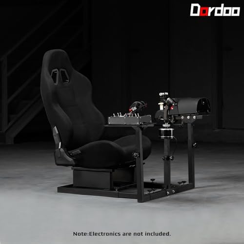 Dardoo Flight Game Cockpit With Blackseat Racing Simulator Mount, Compatible With Thrustmaster T150 HOTAS WARTHOG, Not Included Throttle,Joystick,Pedals