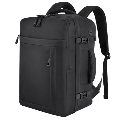 HILOMON Black Travel Backpack for Men Women, TSA Approved Personal Item Size fit for 18x14x8 Under Seat Backpack for Airplanes 15.6inch Laptop 30L Luggage Carry On Bag