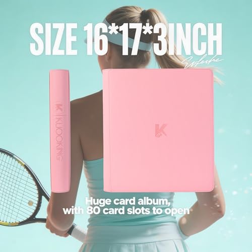 2000 Pockets Trading Card Binder, 20-Pocket Card Ablum Compatible with MTG,Sports Cards & Other Standard Size Trading Card (PINK) - color: 20 Pocket Pink