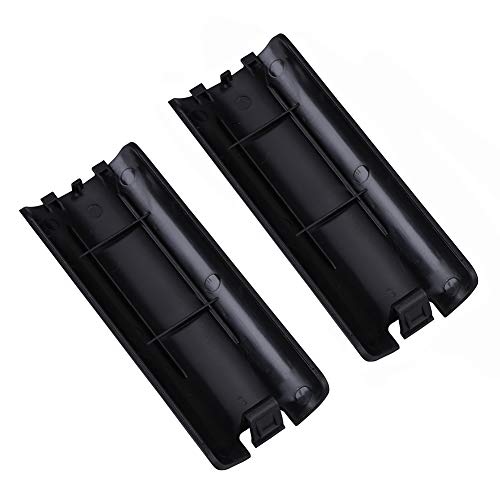 Trenro Wii Remote Controller Battery Cover, 2 Pack Back Cover Replacement for Nintendo Wii/Wii U Remote -Black - color: Black