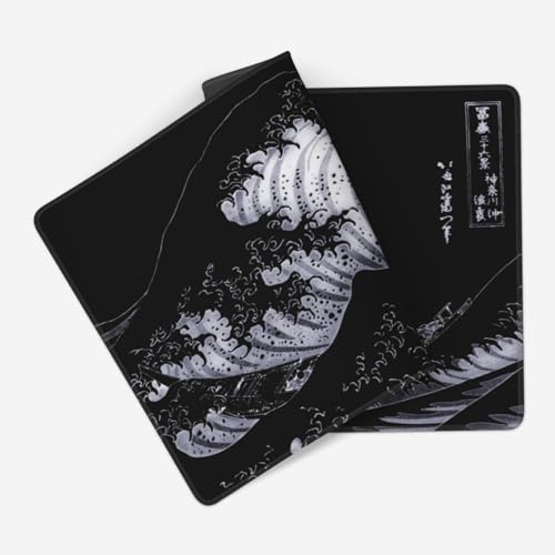 MTG Playmat Dark Great Wave Board Game Card Game Trading Card Game Play Mat TCG Mat Desk Pad Original Hand Painted Stitched Edges Rubber Base Smooth Surface 23.5x13.7in