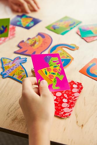 Mudpuppy Pizzasaurus – Dinosaur and Pizza Topping Themed Matching Game with Hand Eye Coordination Skill Building for Children Ages 4 and Up, 2-4 Players