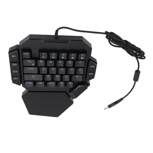 One Handed RGB Mechanical Gaming Keyboard 35 Keys RGB Backlight Blue Switch Mini Gaming Keypad with Wrist Rest for PC Gamer/2567, 535343350
