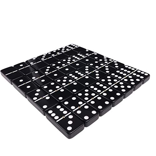 Silverman & Co. Double 6 Large Black Domino Set - Black Case