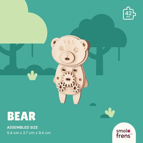 3D Wooden Puzzles for Ages 8+, 5 Pack Animal Puzzles, FSC-Certified Wood, Plastic-Free Toy, STEM Kit for Kids Teens Adults, Wood Craft Model Kit, Individually Wrapped Party Favors - Woodland Frens - color: Woodland Frens