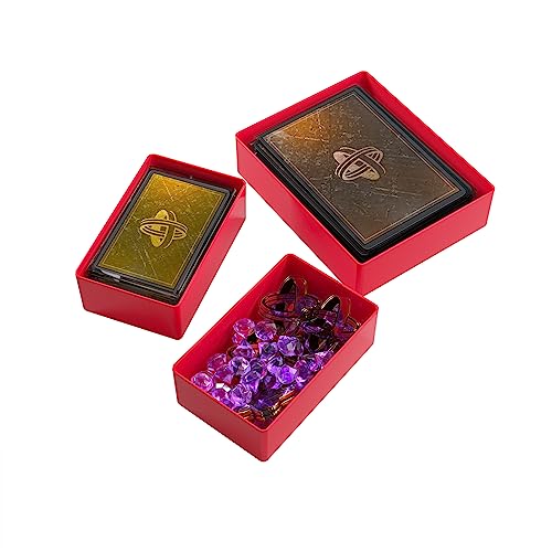 Token Silo Card Add On - 3-Piece Set of Game Trays, Holds Game Cards, Tokens, Dials and Dice, Organize LCG, TCG and Board Game Accessories, Modular Design, Red Color, Made by Gamegenic - color: Red