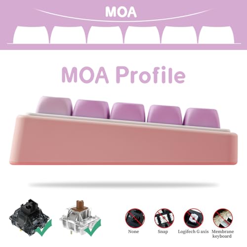 Tsungup MOA Profile Keycaps,PBT Cute Rainbow Candy Keycaps 126 Keys Dye-Sublimation Custom Keycap Set with Keycap Puller for Cherry Gateron MX Swithes Mechanical Keyboards - color: Rainbow Candy
