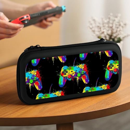 PPIKTC Game Carrying Bag Compatible with Nintendo Switch, Video Game Gaming Portable Game Pouch with 15 Games Cartridges and Protective Hard Shell Case - color: Design (217)