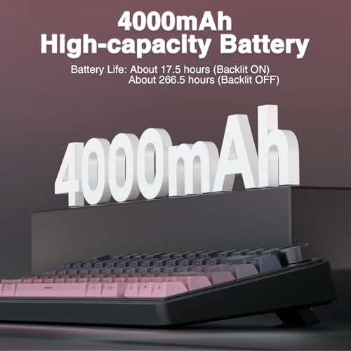 AULA F75 Pro Wireless Mechanical Keyboard,75% Hot Swappable Custom Keyboard,RGB Backlit,Pre-lubed Reaper Switches,Side Printed PBT Keycaps Mechanical Gaming Keyboards, Pink&Black - color: F75 Pro-Gradient Pink Black