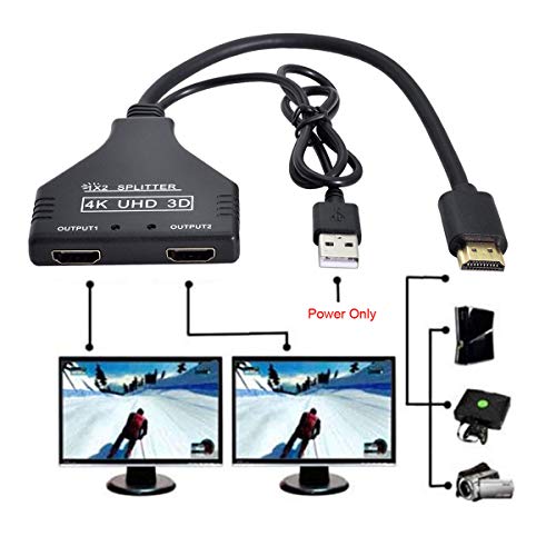 xiwai HDMI-Compatible 1.3 to Dual Female Splitter Switch Extension Adapter Cable with Power for HDTV Laptop 1080P - style: With USB Power