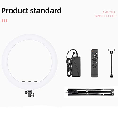 AMBITFUL Ring Light RL-480 18in Ring Light Lamp 60Ws 3000~6000K 480 Beads LED with 180cm Light Stand,Carrying Bag for Live Streaming/SLR Camera/Phone Video Shooting (2PCS) - color: 18 inch