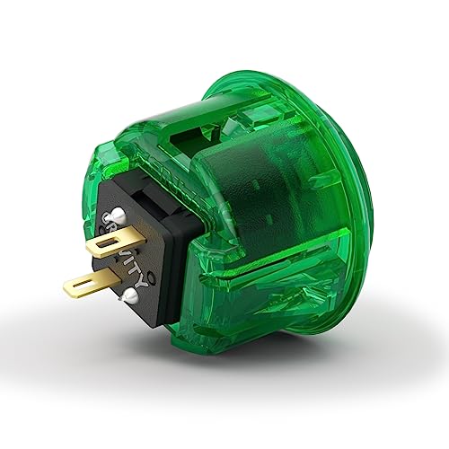 Qanba Gravity KS Mechanical Shafts Silent Pushbutton 30mm Snap-in (Boxed (Clear Green D05(8 pcs) - color: Clear Green D05(8 pcs)