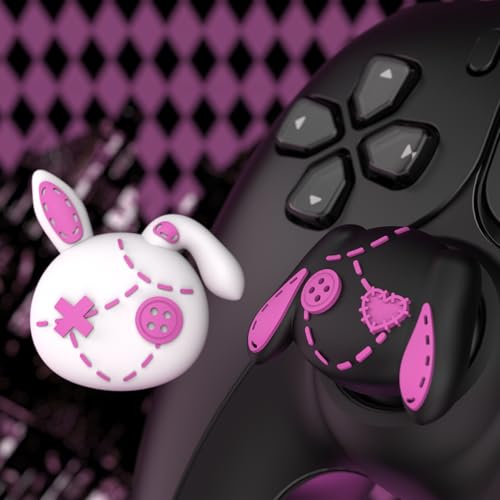 PlayVital Cute Thumb Grip Caps for ps5/ps5 Edge Controller, Joystick Caps for Switch 2 Pro/Switch Pro Controller, Thumbstick Cover for Xbox Series X/S, Elite Series 2, Xbox One - Lovely Punky Bunnies - color: Lovely Punky Bunnies