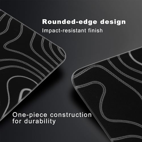Glass Mousepad, Hard Surface Gaming Mouse Pads, Mousepad Gaming, Glasspad - color: Contour Lines - Black and White