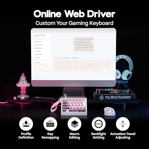 MechLands AJAZZ AK029 One Handed Gaming Keyboard, 8Khz Polling, 29 Keys Rapid Fast Wired Keyboard, SOCD & DKS, Magnetic Switch, Adjustable Actuation, RGB Backlits, Aluminum Plate (Black Pink) - color: Black Pink