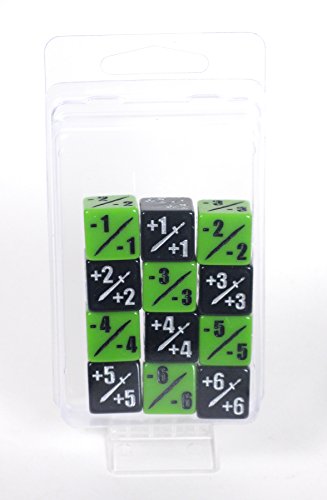 Premium MTG +1/+1 and -1/-1 Counter Dice 12 Piece Combo Pack Hedral 12d6 - Magic: The Gathering TCG CCG
