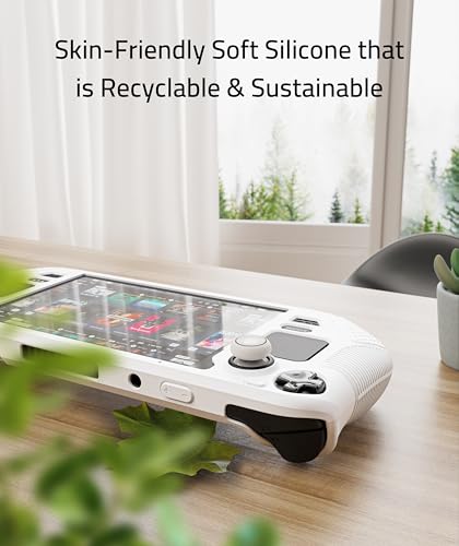 Syntech Protective Silicone Case for Steam Deck OLED & LCD - Grayish White | Upgraded Zero-Gap Fit Fixes Edge Sagging, All-Round Shock Absorption, Non-Slip Grips & Complimentary Thumb Caps Included - color: Grayish White