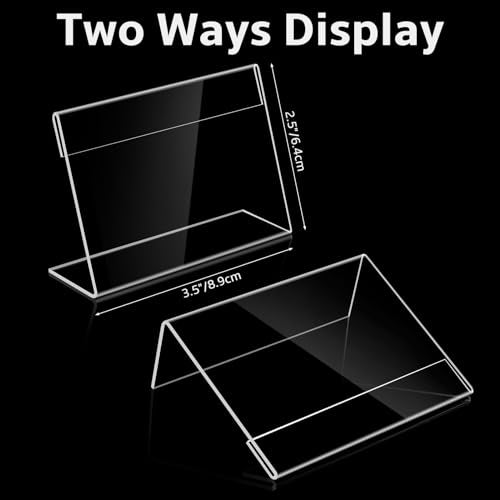 20 PCS 3.5 x 2.5 inch Small Acrylic Sign Holder, Mini Acrylic Food Signs Labels for Party Buffet, Retail Price Display Holder, Clear Plastic Counter Top Stand for Place Cards, Name Card, Wedding Signs - size: 20 PCS 3.5" X 2.5"(9X6)