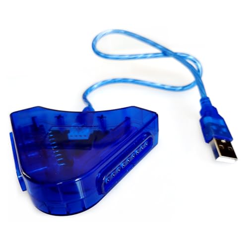 2 in 1 Dual PSX PS1 PS2 to PS3 PC Laptop USB Controller Converter Adapter | Blue