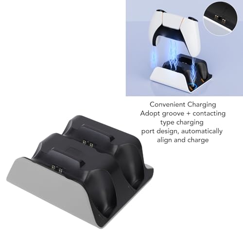 Tangxi PS 5 Controller Charger Station for Dual Wireless Controllers Simultaneous Charging, Compatible with PS 5 Pro, Slim, Dualsensess, Edge Controller (Gray) - color: Gray