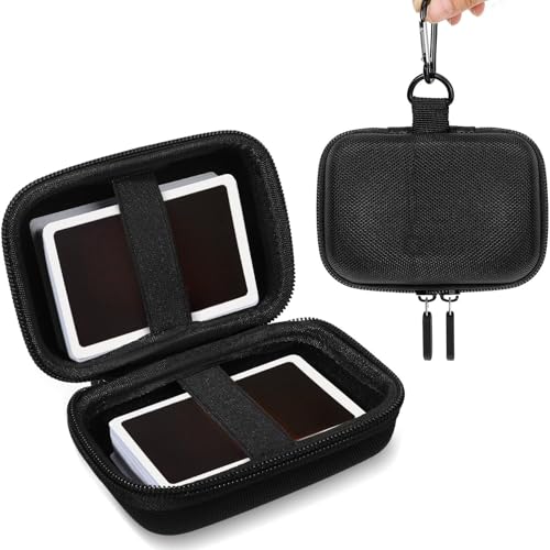 Sanwuta 2 Pcs Travel Card Games Case Playing Card Case EVA Hard Protective Storage Carrying Bag for Classic Playing Box Not Including Cards (Black) - color: Black