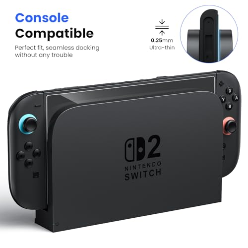 WSKEN for Nintendo Switch 2 Screen Protector - Shatterproof Tempered Glass with Auto-Dust Removal, Zero Bubbles Auto-Alignment, Anti-Scratch Glass Film for Switch 2 (2025) Accessories, 2 PCS