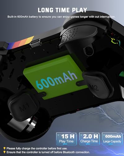 Joso Mobile Gaming Controller for iPad/iPhone/Tablet, Cloud Controller Remote Joystick for iOS/Android, Wireless Switch Controller with Macro Buttons/Hall-Rocker/Hall-Trigger - Starry Star Black - color: Starry Star Black