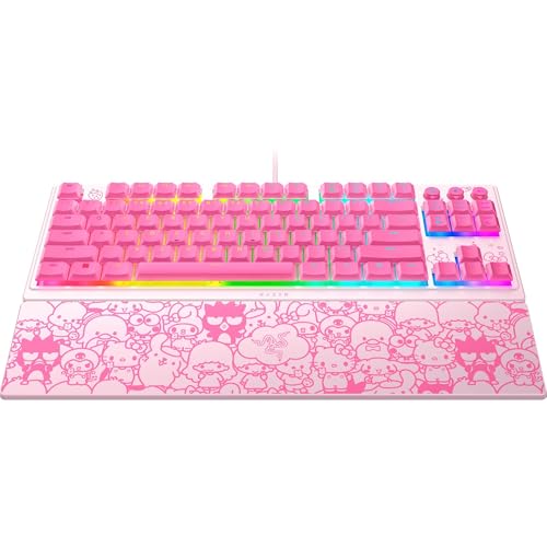 Razer Ornata V3 TKL Gaming Keyboard, Hello Kitty & Friends Edition | Low-Profile Keys, Mecha-Membrane Switches, UV-Coated Keycaps, Backlit Media Keys, 8-Zone RGB Lighting, Magnetic Wrist Wrest - color: Hello Kitty & Friends Edition, size: V3 TKL