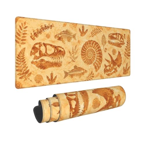 Retro Fossils Mouse Pad XL Large Mousepad Non Slip Rubber Base Desk Mat for Laptop Computer Gaming 31.5" X 12" - color: Retro Fossils