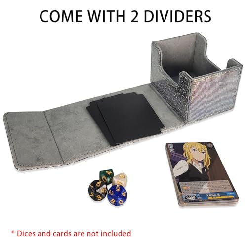Dmoicols Trading Card Storage Box Leather Card Decck Box Horizontal Single One (Sparkly Black Point) - color: Sparkly Black Point