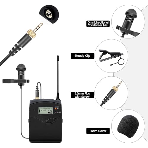 Lavalier Microphone for Sennheiser Wireless Bodypack Transmitter, Lapel Mic | 3.5mm Plug with Screw Lock, Omnidirectional Condenser Lav Mic, 5ft