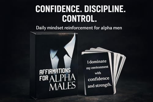 Daily Positive Affirmations for Men 50 Power Cards Mantras for Confidence, Discipline & Dominance Manifest Your Inner Leader, Attract Success Motivational & Inspirational, Birthday Gift for Him - style: Alphamale Affirmation
