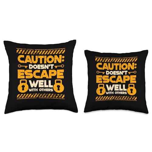 Escape Room Game Doesn't Escape Well With Others Throw Pillow - size: 16x16