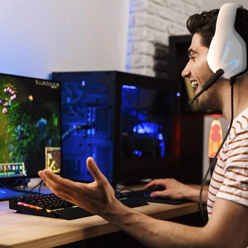 Orzly Gaming Headset (White) for PC and Gaming Consoles PS5, PS4, Xbox Series X | S, Xbox ONE, Nintendo Switch & Google Stadia Stereo Sound with Noise Cancelling mic - Hornet RXH-20 Siberia Edition - color: White