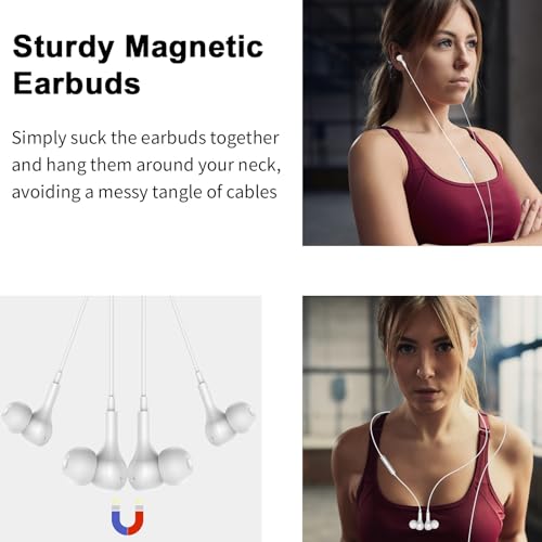 USB Earbuds with Microphone for PC Laptop,Wired USBA Headset with Mic in Ear Buds Noise Isolating Light Laptop Earphones Headphones for Dell HP Surface Computer Office Zoom Work Gaming School,White - color: White