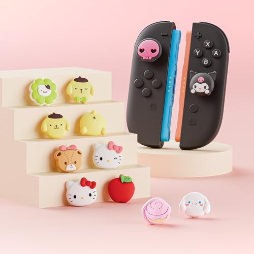 Kuitmor Thumb Grip Caps Compatible with Nintendo Switch 2, Silicone Joystick Grip Caps for Switch 2025, 4pcs, Cute Dog Style, Pink & White - color: Cinnamoroll(Pink & White)