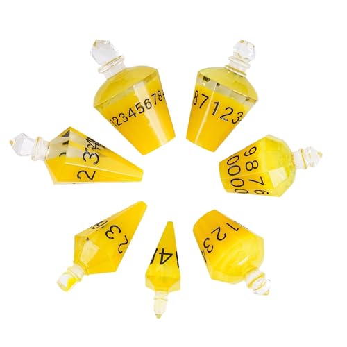 7PCS Potion DND Dice Set,Transparent Sharp Edge Dice Set D&D RPG Polyhedral Die,for Dungeons & Dragons, Pathfinder, and TTRPG Roleplaying Games.(Yellow) - color: Yellow