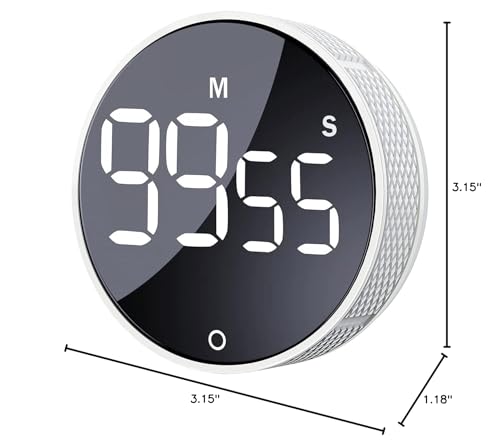 AVINIA Digital Kitchen Timers, Visual timers Large LED Display Magnetic Countdown Countup Timer for Classroom Cooking Fitness Baking Studying Teaching, Easy for Kids and Seniors White - color: White
