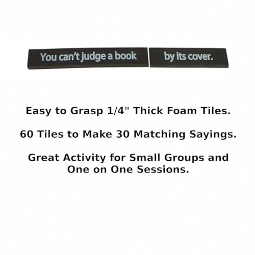 S&S Worldwide-mp-18760 Match Up The Sayings Game | Includes 60 large-print 1/4 inch thick foam tiles, Storage bag, For one on ones or small groups, Match them together