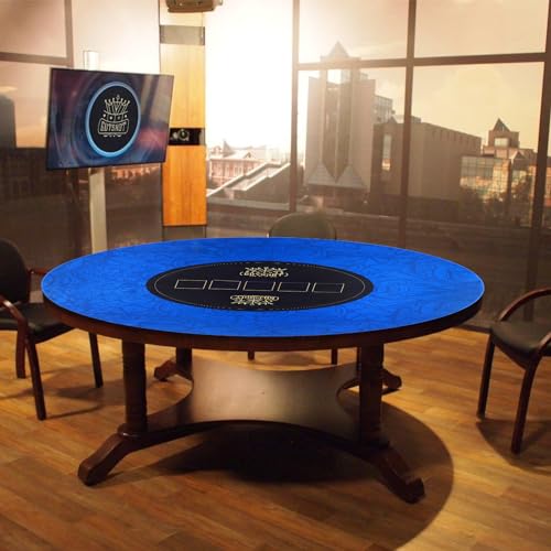 GUTSHOT Foldable Casino Quality Poker Mat | Water Resistant Poker Table Cloth, Soft Multi-Spandex | Waterproof, Noise-Free Gameplay | Includes Carrying Bag and 2 Gift Poker Card Packs - color: Blue 47 X 47 Inch
