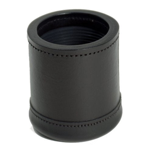 WE Games Custom Engraved Mahogany Leather Dice Cup with 5 Dice and Storage Bag