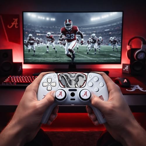 Silicone Gaming Cover Compatible with PS5 Controller - Officially Licensed University of Alabama Crimson Tide Away Design - color: Away-A1