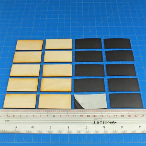 LITKO Ready Base Kit | Compatible with The Old World | 25x50mm Cavalry | Twenty 3mm plywood bases + magnets | Magnetize minis for storage & steel trays | Infantry - style: 25x50mm Rectangular