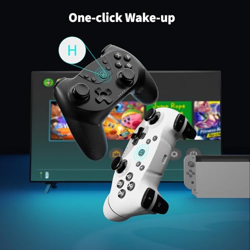 AceGamer Wireless Controller for Switch/Switch 2/Lite/Oled/Windows PC, Bluetooth Controller - color: Black&White
