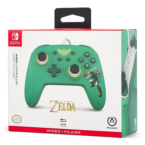 PowerA Nintendo Switch Wired Controller - Hyrule Defender, Detachable 10ft USB Cable, Plug & Play, Officially Licensed by Nintendo - color: Hyrule Defender